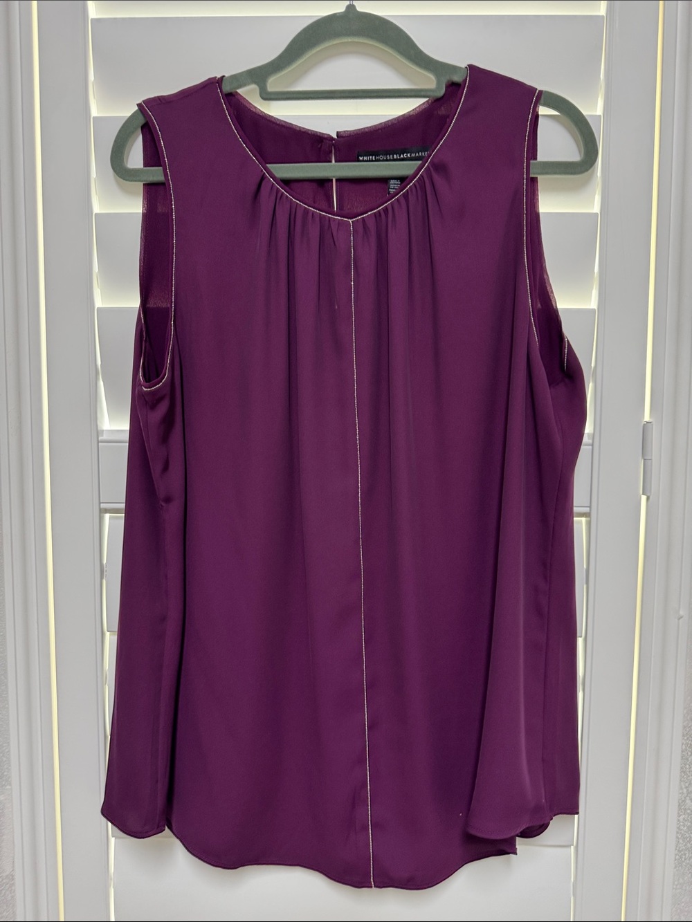 White House Black Market Sleeveless Deep Purple Top